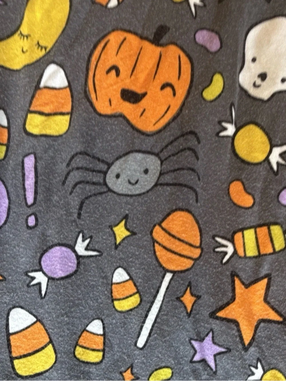 Little Sleepies Halloween Pajama Set - Gray with Orange, White & Purple Accents
